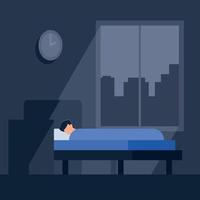 Vector Image Of A Man Sleeping In A Bed