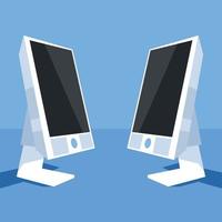 Vector Image Of Two Computer Monitors