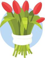 Vector Image Of A Bouquet Of Tulips