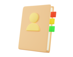 3d minimal rendering address book png