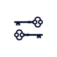 Two classic house keys logo icon vector. vector