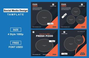 Social Media Food Webinar Template Design vector