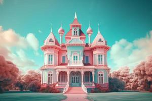 House in dreamland. Generate Ai photo