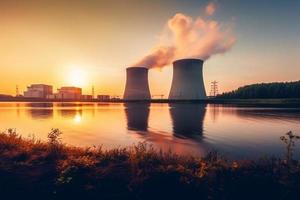 Nuclear power plant. Generate Ai photo