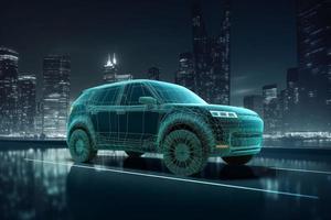 City augmented car concept. Generate Ai photo