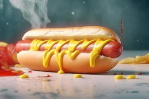 Fresh hot dog. Generate Ai photo