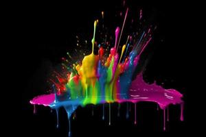 Colorful paint splatter. Generate Ai photo
