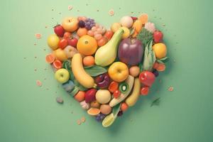 Heart shaped fruit. Generate Ai photo