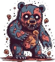 zombie bear vector design for print