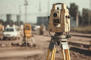 Surveyors equipment theodolite. Generate Ai photo