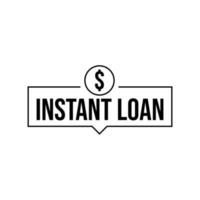 Instant loan finance debt business icon label sign design vector