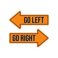 Go left right sign directions symbol icon label design vector