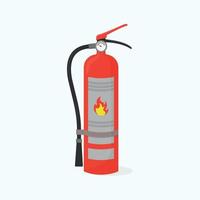 Red fire extinguisher isolated on white background vector icon illustration