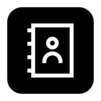 contacto libro grueso línea icono. vector