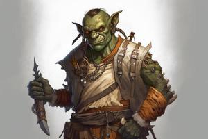 Green orc character. Generate Ai photo