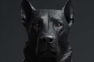 Cute fantasy black dog. Generate Ai photo