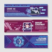 Future Technology Ai Chat Banner Collection vector