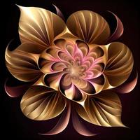 Flower with a gold and pink design. Generate Ai. photo