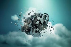 Cloud computing technology. Generate Ai photo