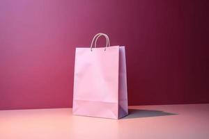 Pink shopping bag. Generate Ai photo