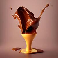 World Chocolate Day concept. Homemade chocolate cream . Generate Ai. photo