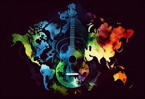 imagen a representar internacional música día o mundo música día. generar ai. foto