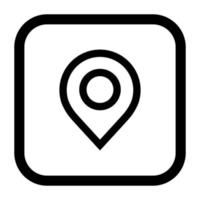 Map pointer line outline icon. vector