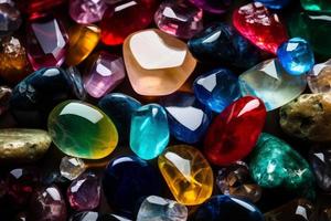 Colorful precious stones. Generate Ai photo