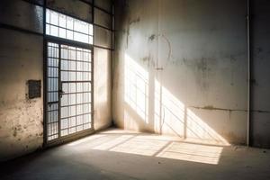 cárcel industrial metal puerta. generar ai foto