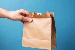 Gift paper bag. Generate Ai photo