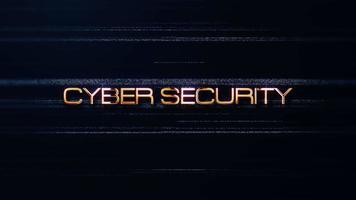 Cyber Security text word gold light animation video