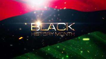 svart historia månad med panafrica flagga filmiska titel bakgrund video