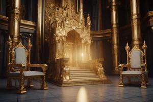 Luxury king throne. Generate Ai photo