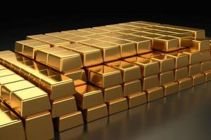 Gold stack bars. Generate Ai photo