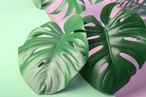 Green tropical monstera. Generate Ai photo