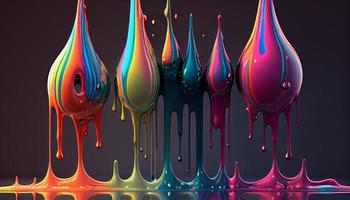Dripping Chromatic Paint . Generate Ai. photo