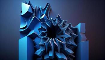 Modern Abstract 3D blue Background. Generate Ai. photo