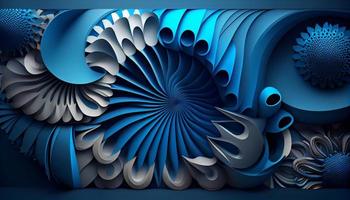 Modern Abstract 3D blue Background. Generate Ai. photo