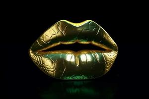 Golden lips. Generate Ai photo