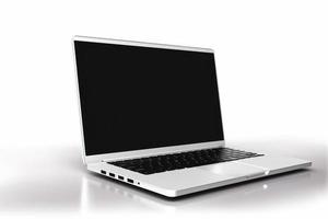 ordenador portátil con blanco monitor. generar ai foto