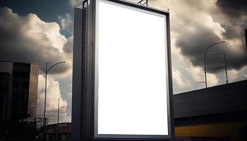 foto blanco burlarse de arriba para al aire libre publicidad póster cartelera. generar ai.