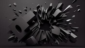 Abstract 3D black Background . Generate Ai. photo