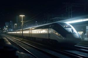 Bullet train come. Generate Ai photo