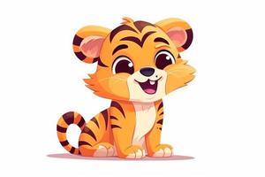 Cartoon tiger cute. Generate Ai photo