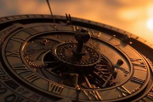 Sunrise zodiac clock. Generate Ai photo