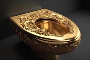 Gold toilet. Generate Ai photo