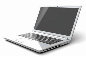 Realistic modern laptop. Generate Ai photo