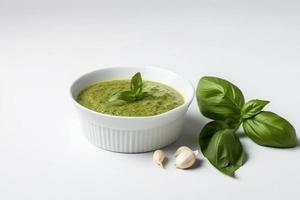 Pesto sauce basil. Generate Ai photo