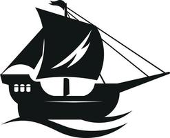 Vector Graphics Of A Sailing Ship, Stencil Clip Art