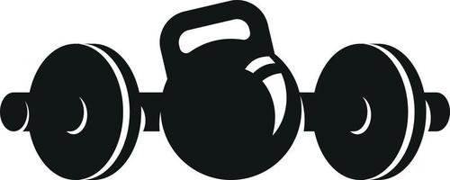 Silhouette Of A Barbell And Weights vector